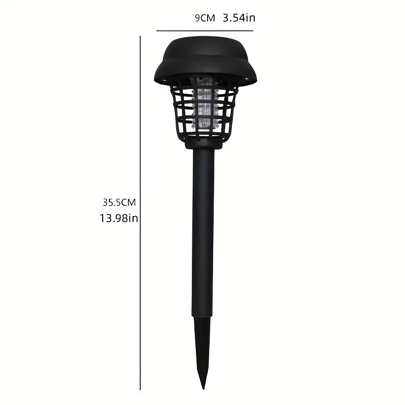 2pcs solar mosquito killer lamp waterproof outdoor garden fly trap lamp outdoor yard mosquito trap electric shock insect killing mosquito repellent lamp details 7