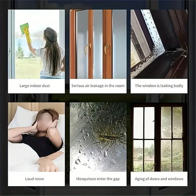 393英寸自粘式门窗防风雨密封条 - 防尘、减噪耐用塑料隔热胶带,节能保暖家居舒适,纹理表面设计 | 冬季长效材料 商品详情 3