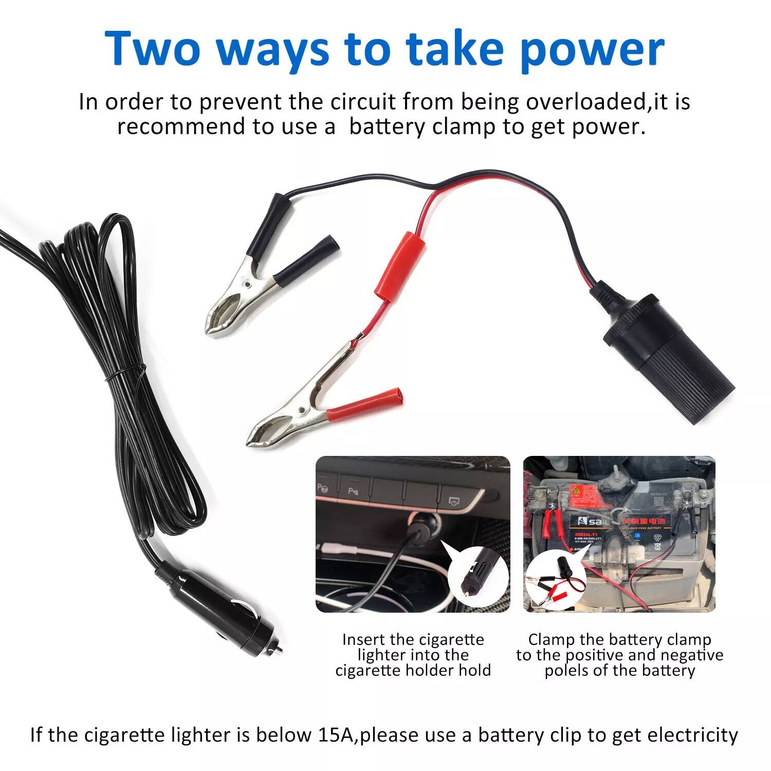 Gonfleur de pneu à double cylindre DC 12 V monté sur véhicule, entretien d'urgence, outil de véhicule