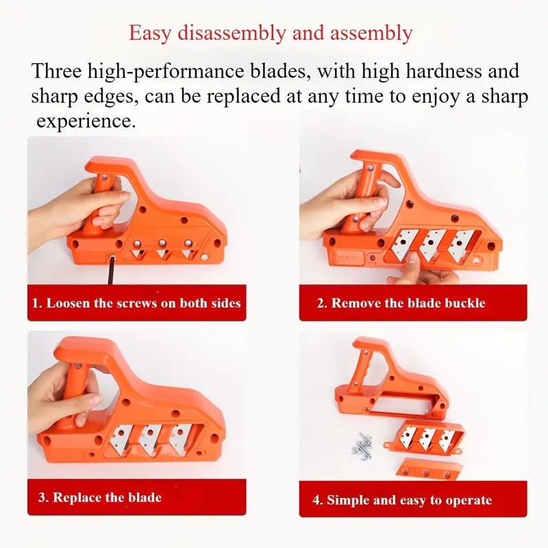 手动干墙角平 - 快速边角角切割工具，带可调刀片，无需电力，适用于干墙、木工、diy项目 - 重型结构，适合专业和家庭使用 - 兼容 45°/60° 角切割边缘、木工配件、人体工程学设计、耐用塑料手柄、紧凑设计、坚固结构、手动飞机、建筑工人 商品详情 2