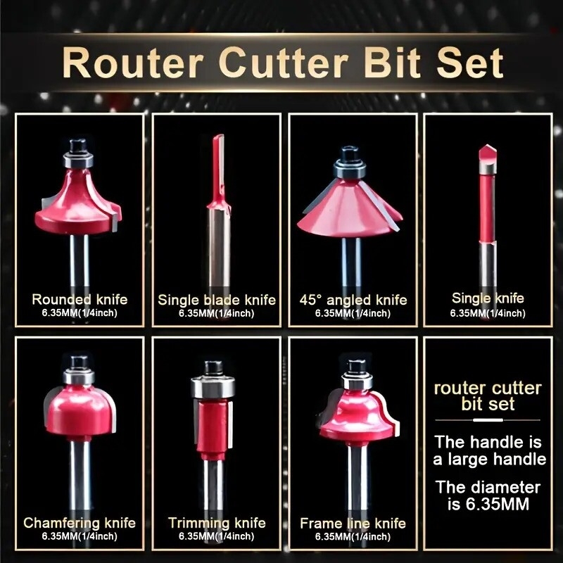 shawty 15pcs router bit set tungsten carbide milling cutter professional woodworking tools with wooden case fits edging trimming veining and grooving for doors tables shelves cabinets diy details 2
