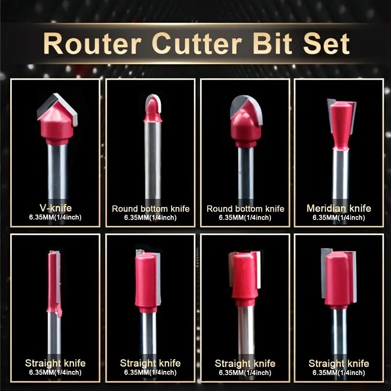 shawty 15pcs router bit set tungsten carbide milling cutter professional woodworking tools with wooden case fits edging trimming veining and grooving for doors tables shelves cabinets diy details 3