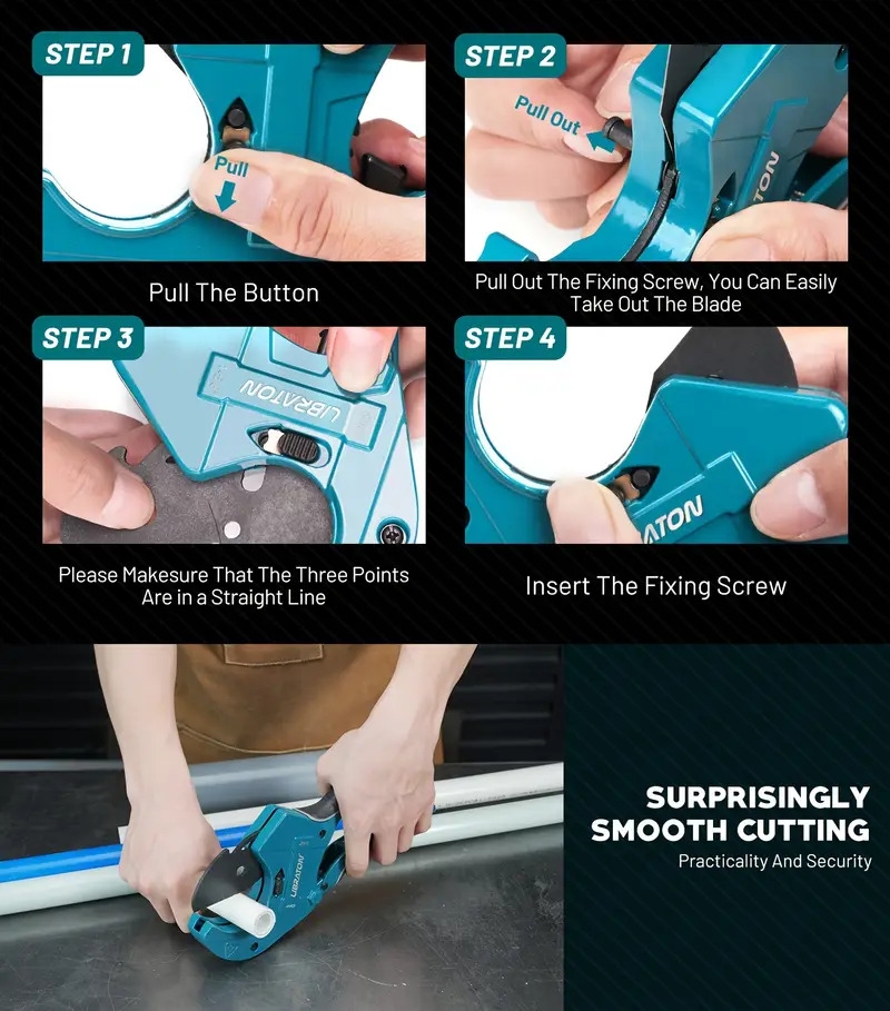   机 和pvc切割机，单手快速管切割工具，带更换刀片，用于切割2-1/2“（63毫米）管道 商品详情 1