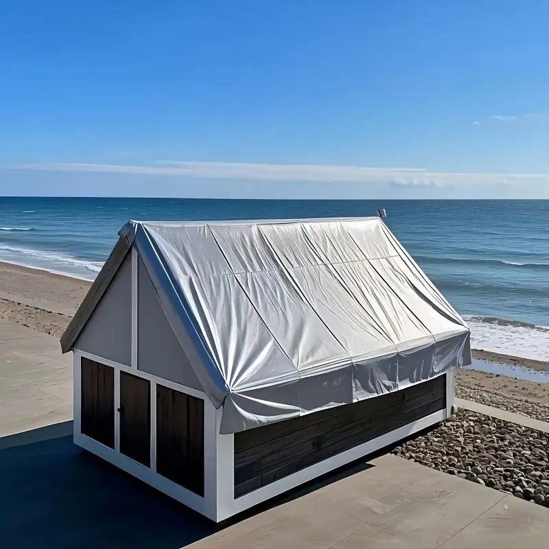 双层彩色塑料防水布,适用于各种天气条件,带uv保护、抗撕裂加固边缘和防锈铆钉。适合屋顶、露营、庭院、游泳池、船只等多用途 商品详情 2