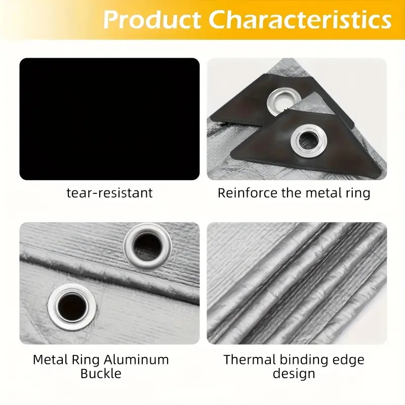 双层彩色塑料防水布,适用于各种天气条件,带uv保护、抗撕裂加固边缘和防锈铆钉。适合屋顶、露营、庭院、游泳池、船只等多用途 商品详情 9