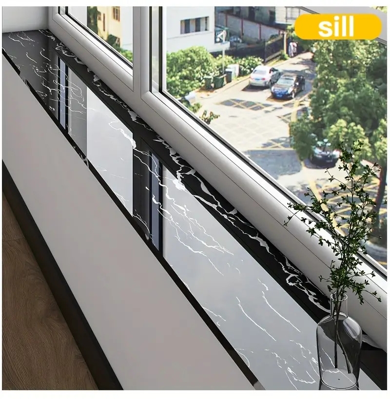 1卷=196.85英寸长x3.94英寸宽，加厚大卷大理石自粘踢脚线墙纸，即剥即贴，diy可拆卸，无残留移除，易粘贴，pet乙烯基材料，防水，防潮，易打理，可水洗，适用于电视背景墙门框相框装饰贴纸，家具饰品。客厅墙角，天花墙角，厨房角落，卫生间隔断踢脚线墙贴，翻新壁纸 商品详情 6