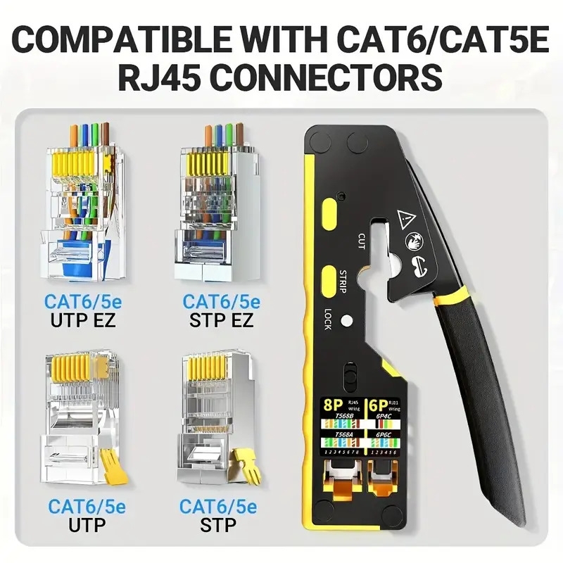 multifunctional rj45 crimping tool cat5 6a 7 cable cutter 6088 efficient 8p6p crimper for shielded connectors non slip handle with adjustable button durable network wiring pliers for cat 7 details 7