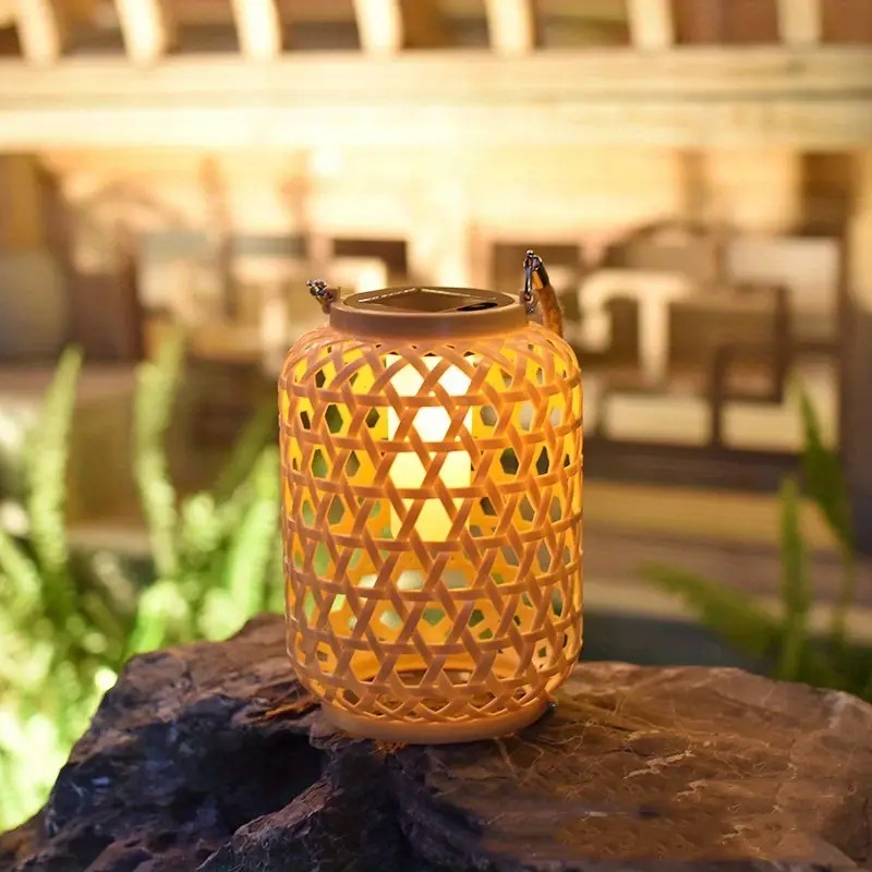 solar outdoor lights - solar lanterns with automatic  , warm  , solar-powered chandelier for garden, patio, party, lawn, tree decoration - energy-  landscape lighting, outdoor solar lights, patio ambiance, rustic charm, rattan design, garden lighting, vintage lantern, durable construction, ecoconscious buyers 1