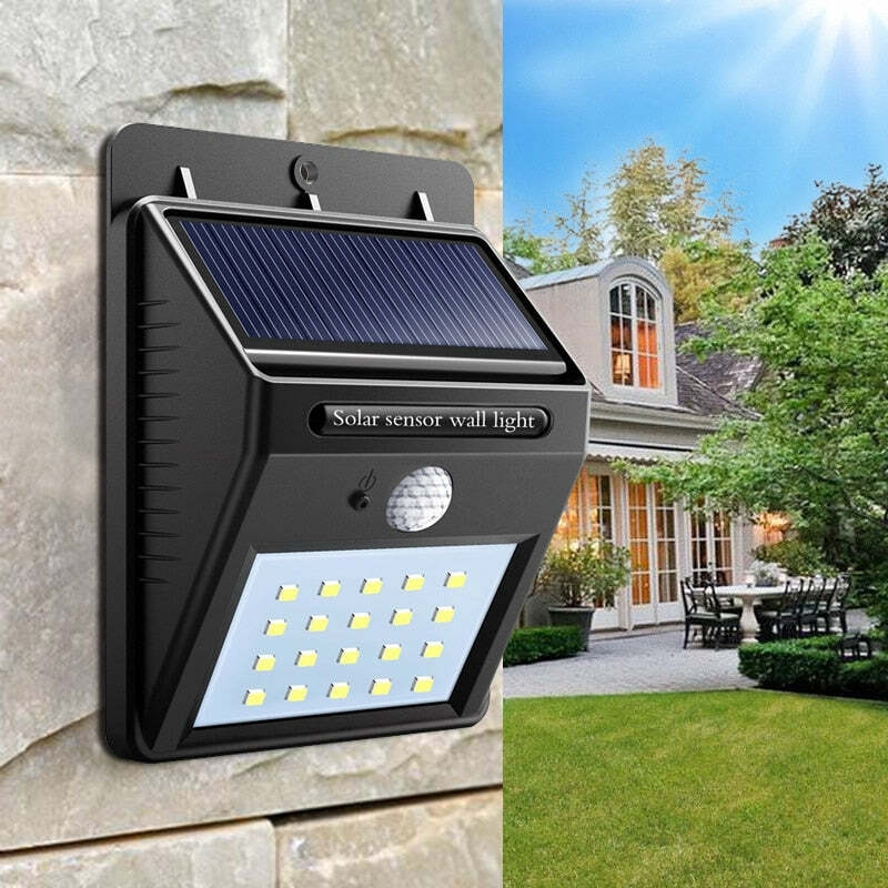 Lampe Solaire Extérieur Jardin Détecteur Mouvement et Présence LED