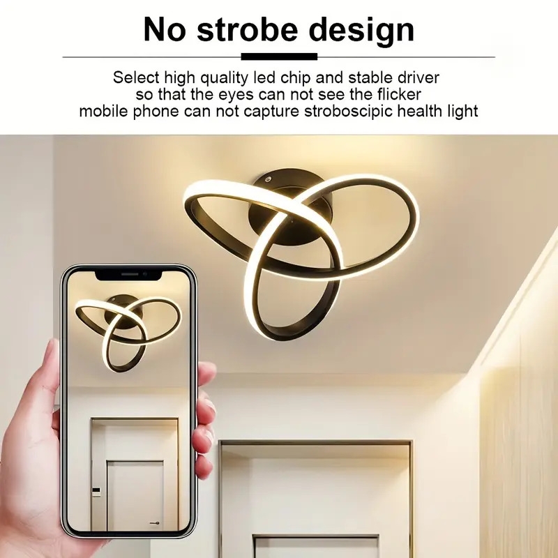 1pc led 3000k 4000k 6000k ceiling light modern simple ceiling light bedroom living room aisle corridor balcony kitchen restaurant balcony led light black ac85 265v wide voltage details 4