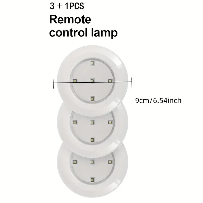 4pcs wireless led puck lights for cabinets closets pantry kitchen without battery needed 8