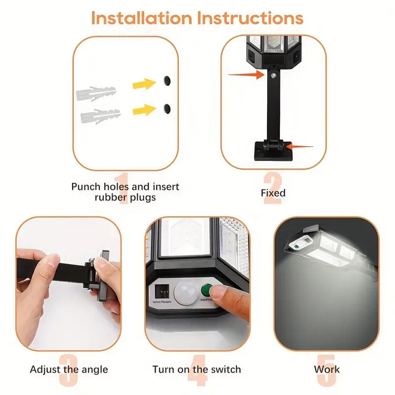 solar street light outdoor waterproof dusk to dawn 43smd 59cob security wall lamp 3 working modes with remote pir motion sensor for garden patio path halloween christmas party decoration 1 pack 2 pack 4 pack 9