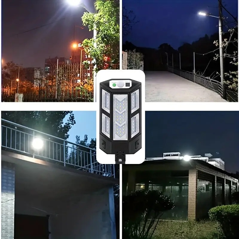 solar street light outdoor waterproof dusk to dawn 43smd 59cob security wall lamp 3 working modes with remote pir motion sensor for garden patio path halloween christmas party decoration 1 pack 2 pack 4 pack 8