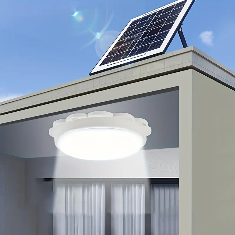 1pc solar ceiling light indoor remote control light aisle light living room balcony solar ceiling light 30w white light details 1