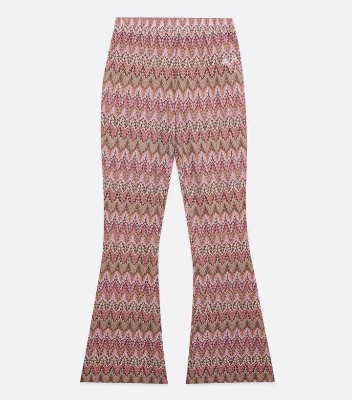 Multicoloured Zig Zag Crochet Flared Beach Trousers