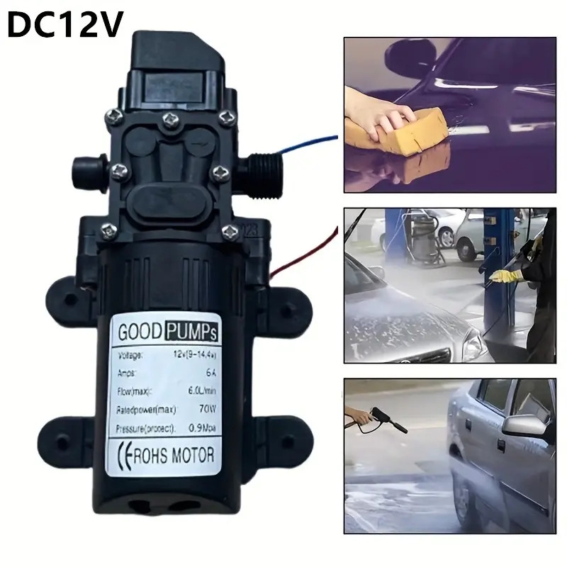 dc 12v 130psi 6l min water high pressure diaphragm water pump self priming pump automatic switch 3
