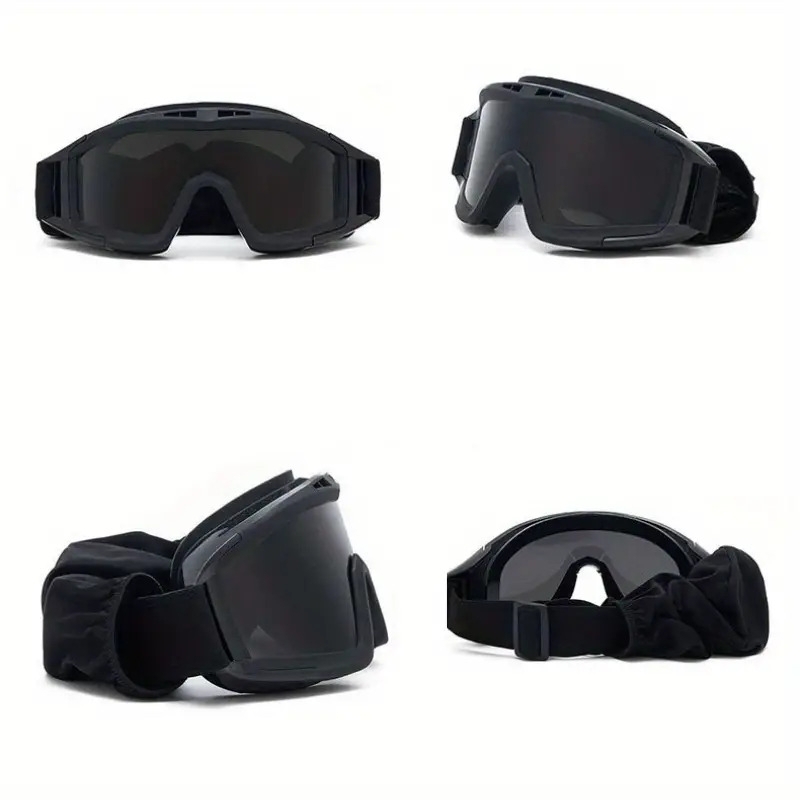 1pc anti fog anti sand eyewear windproof and dustproof training googles with adjustable strap for outdoor hiking and riding details 2