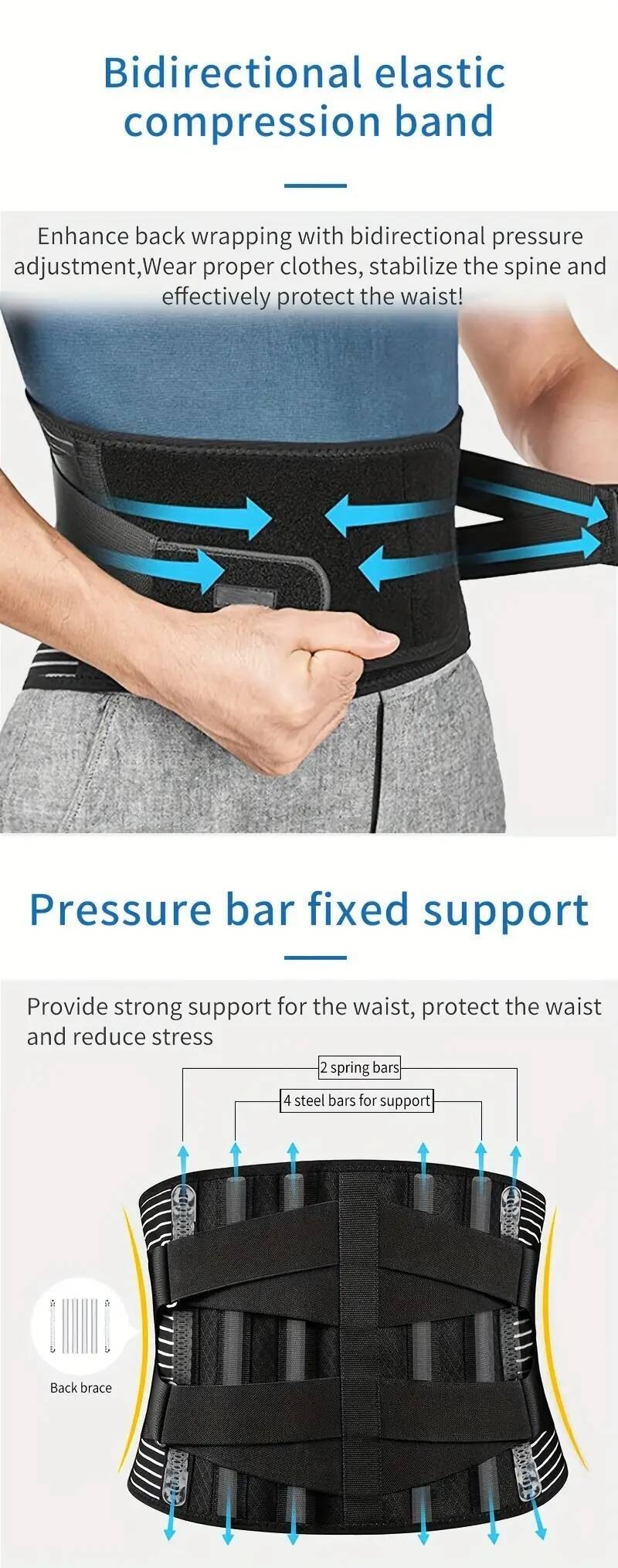 osk back brace support belt for men women with lumbar pad anti skid technology details 3