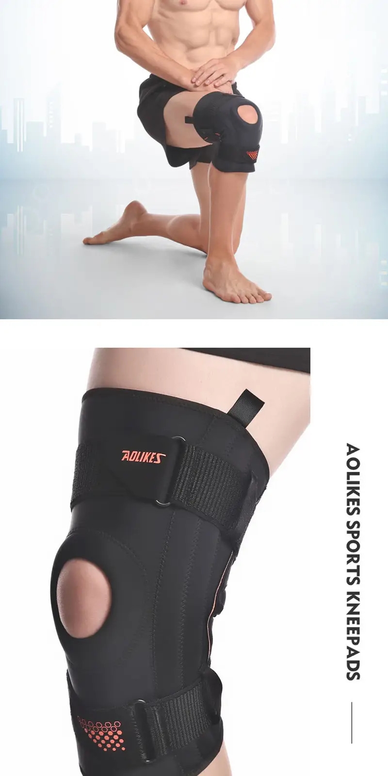 1pc neoprene knee support with four spring support provides compression and stability for sports and exercise order one size up details 11