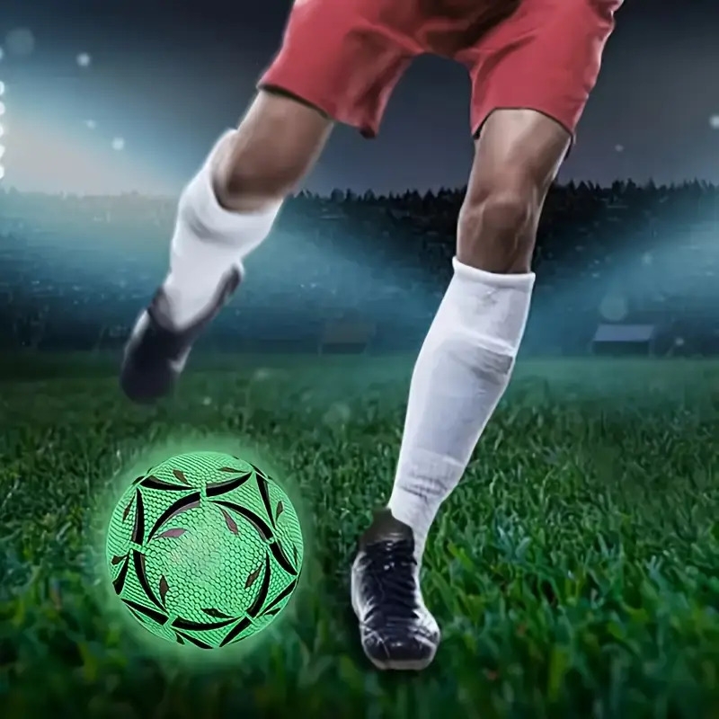 anti slip luminous soccer ball   night training football for indoor and outdoor grass training competition for stocking stuffers 2