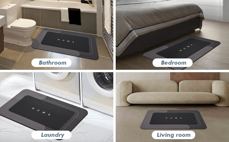 Absorbent Bath Mat Black