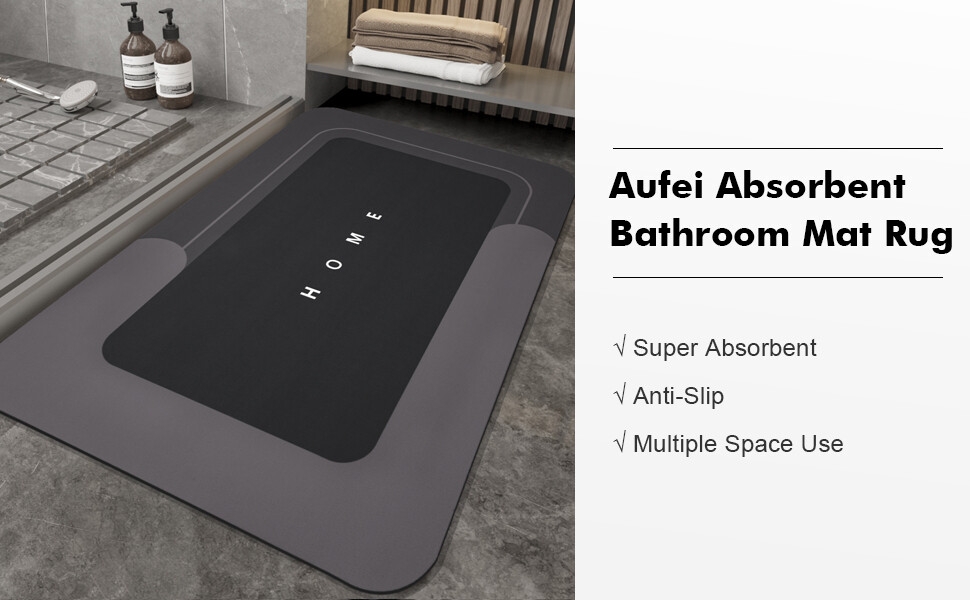 Absorbent Bath Mat Black