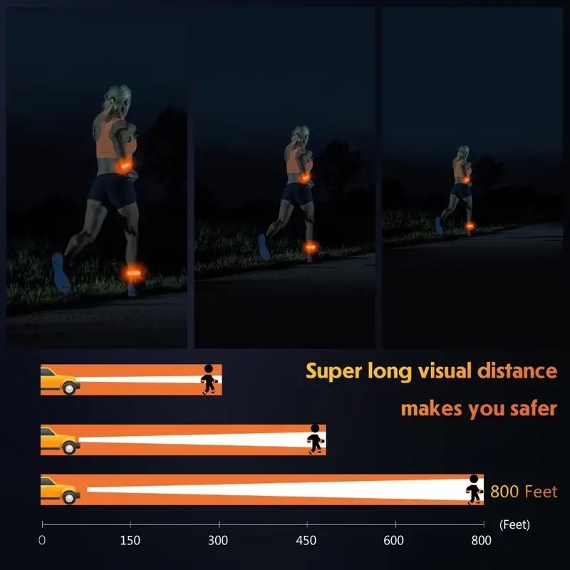 led armband rechargeable for running walking at night 2 pack running lights for runners running lights high visibility reflective running gear adjustable light up bands for men women kids 4