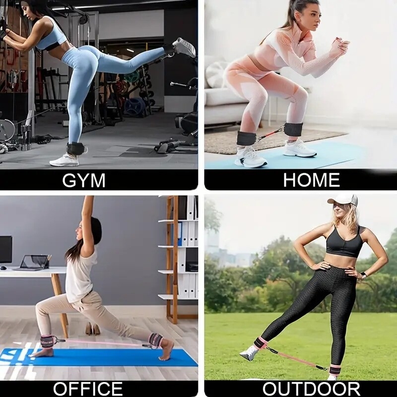 5pcs ankle   bands ankle bands for working out with cuffs   bands for leg butt training ankle straps with exercise bands 5