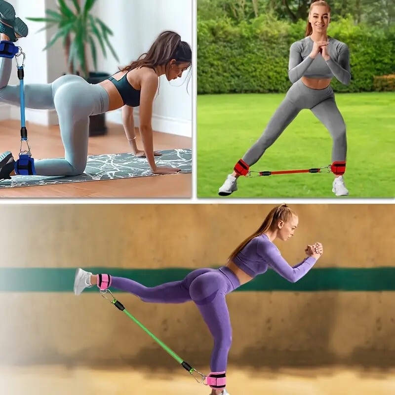 5pcs ankle   bands ankle bands for working out with cuffs   bands for leg butt training ankle straps with exercise bands details 1