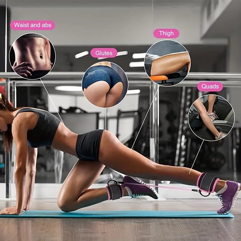 5pcs ankle   bands ankle bands for working out with cuffs   bands for leg butt training ankle straps with exercise bands 1