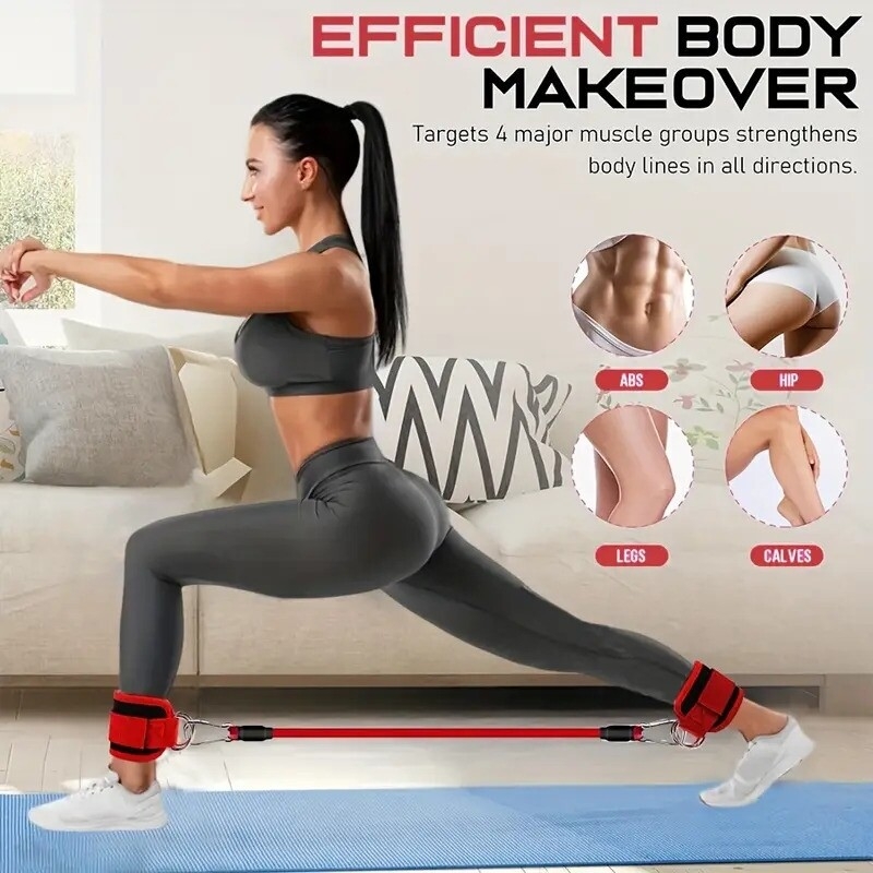 5pcs ankle   bands ankle bands for working out with cuffs   bands for leg butt training ankle straps with exercise bands 4