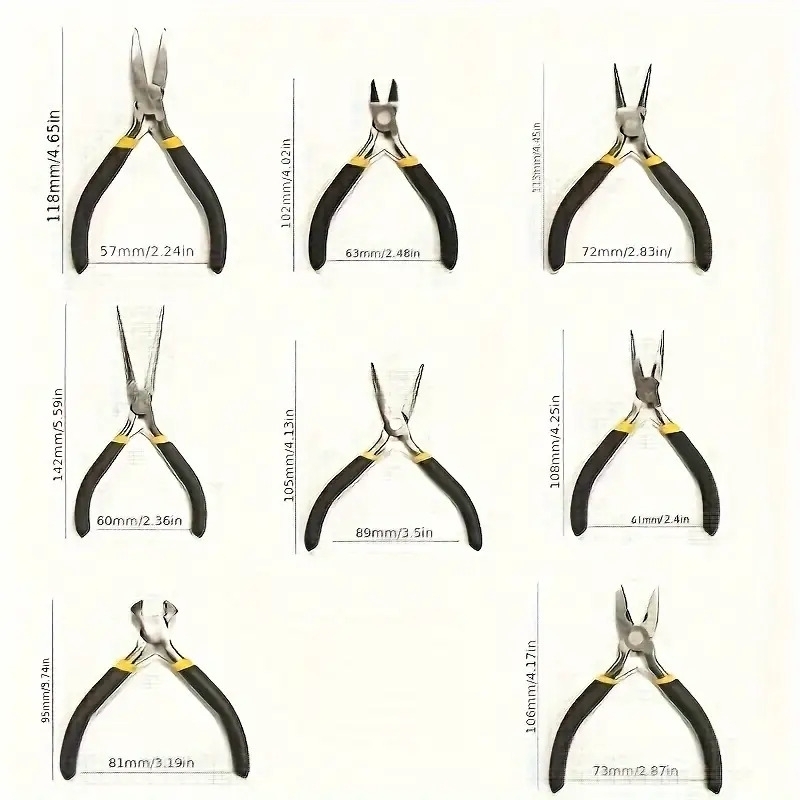 set of 8 pliers set round bend needle nose pliers indoor and outdoor repair tools 5