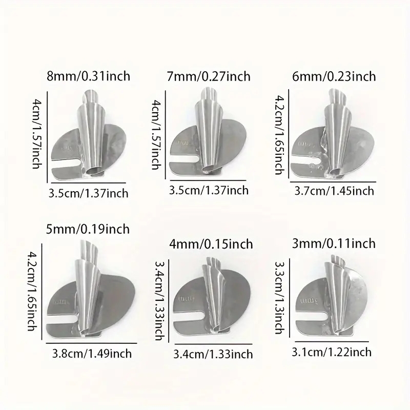 1pc 8pcs universal sewing rolled     set 8sizes wide rolled hem pressure   sewing machine presser     curved scroll     for household industrial sewing machines details 1