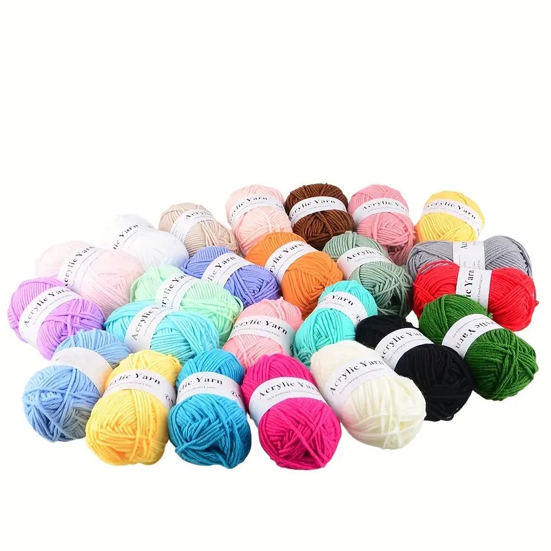 12 24 53pcs hand knitting   acrylic yarn crocheting line for sweater scarf hat diy handmade amugrumi thread details 6
