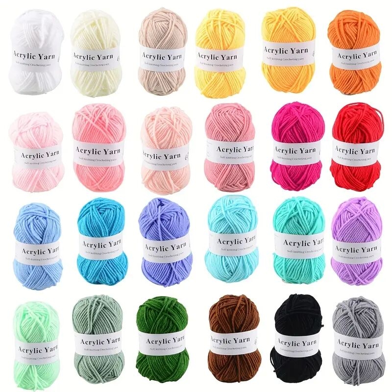 12 24 53pcs hand knitting   acrylic yarn crocheting line for sweater scarf hat diy handmade amugrumi thread details 0