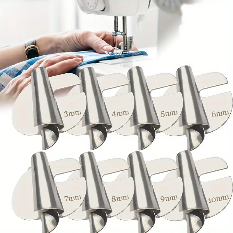1pc 8pcs universal sewing rolled set 8sizes wide rolled hem pressure sewing machine presser curved scroll for household industrial sewing machines details 0