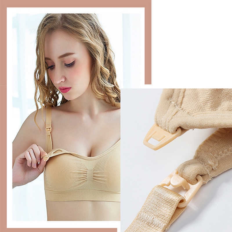 Maternity Intimates Maternity Bras for Feeding Women Wirefree Nursing Bra Panties Set Pregnancy Clothes Prevent Sagging Breastfeeding Breathable Bra HKD230812