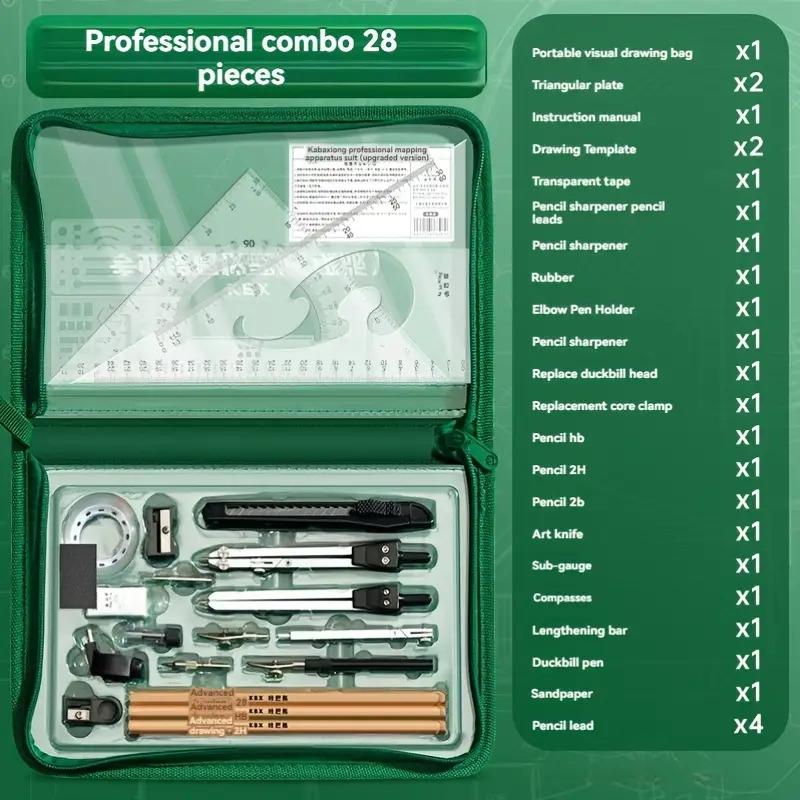 kit and cad multifunctional measuring set for and steel for and sketching 28 set 10