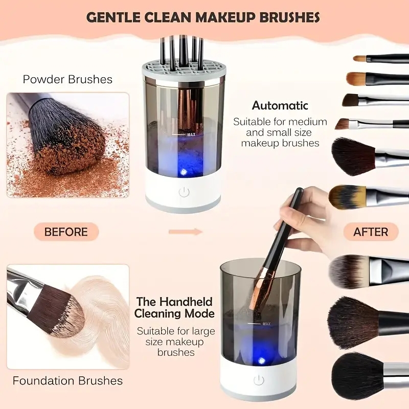 usb plug portable electric makeup brush cleaner with rubber makeup machine electric usb quick cleaner cleaning brush collar brush 4