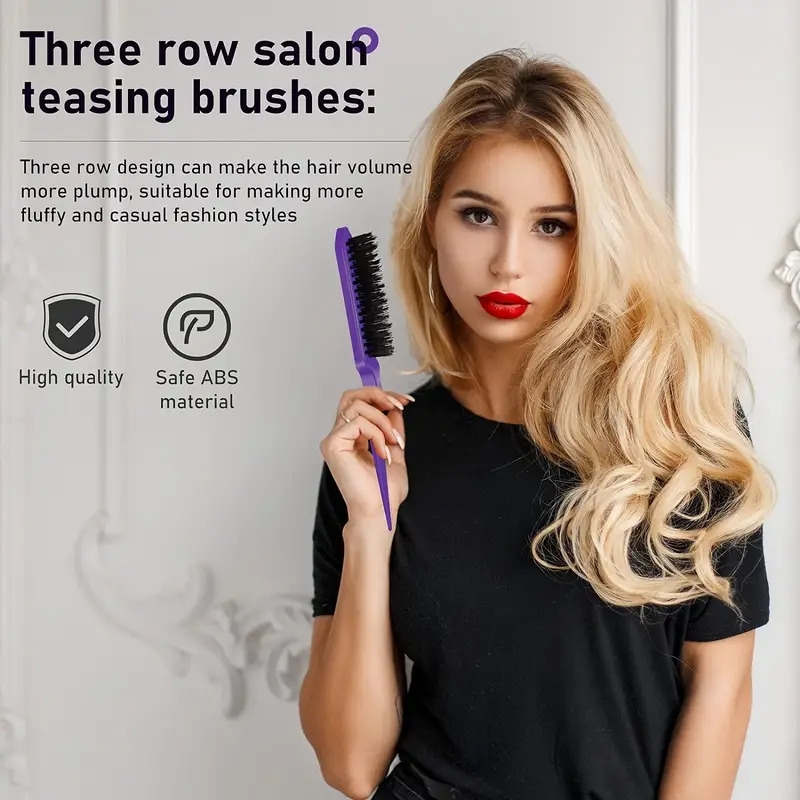 12pcs set hair styling comb set detangling hair brush for all hair types detangler brush teasing hair brush rat tail comb edge brush silicone scalp massager shampoo brush for shower hairdressing spray bottle hair styling tools travel essentials details 9