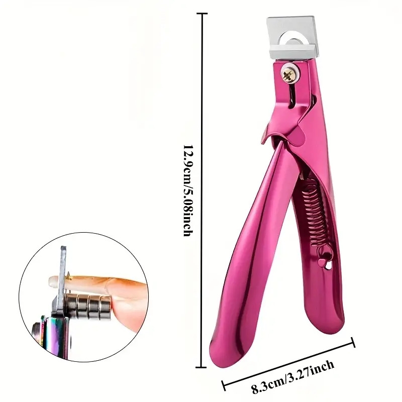 11件套专业指甲剪 - 重型不锈钢u型假指甲刀，带锋利刀片，符合人体工程学握把 - 适用于美甲沙龙、家庭、亚克力指甲，带刻度的指甲剪，美甲技术用品，美甲产品和设备，美甲用品 5