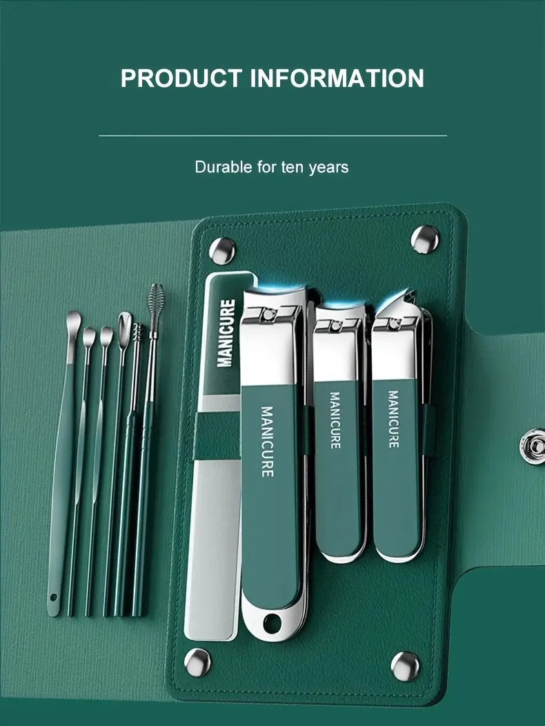 10 in 1 manicure set   nail clipper kit manicure professional manicure pedicure set mens accessories   set nail grooming kit present for men husband boyfriend parent details 9