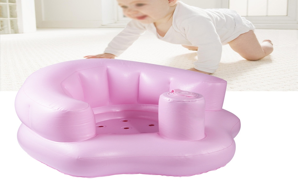 Détails du Siège de Bain Gonflable Bébé _ Rose