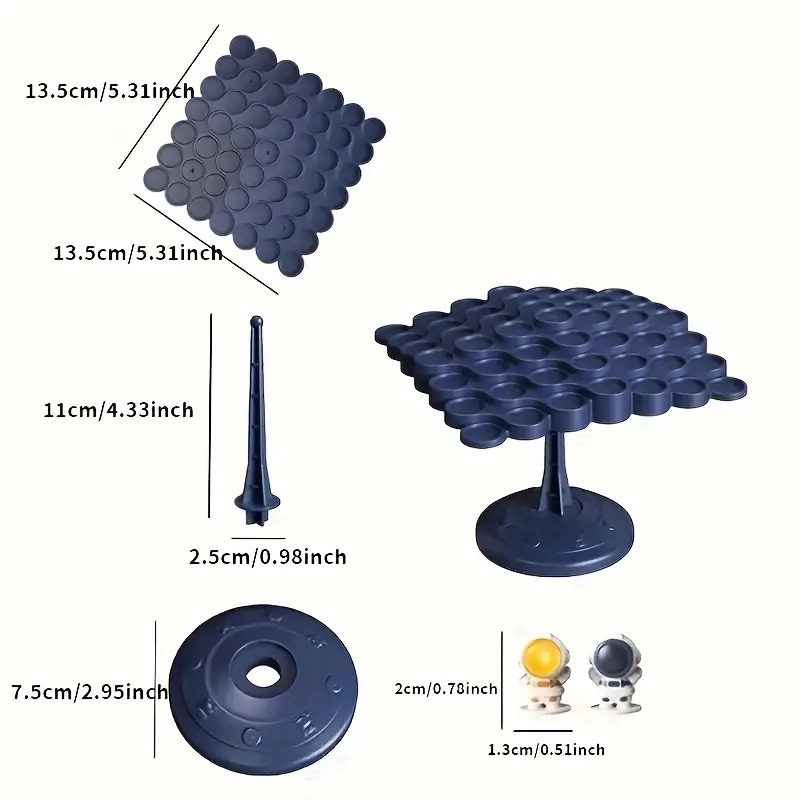 【快乐学习】太空人平衡树棋盘游戏 - 互动家庭益智玩具，用于注意力训练，包括 12 个彩色太空人人物、多层次挑战和耐用塑胶材料