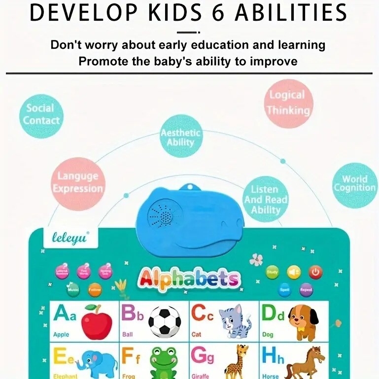 audio wall chart early education toys abc letters numbers scales music talking posters best gifts for preschool educational toys for boys and girls christmas and halloween gift details 3