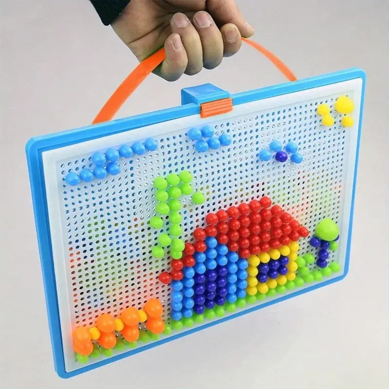 296片彩色3d蘑菇拼图板适用于鸟类 - 带塑料球的互动式鹦鹉和小动物玩具，趣味刺激鸟笼配件，鹦鹉游戏时光 | 吸引宠物玩耍的耐用塑料玩具 | 鸟类用品 详情 1