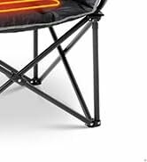 Chaise de camping chauffante surdimensionnée ABORON, chaise pliante à coussin chauffant portable à trois modèles, D...