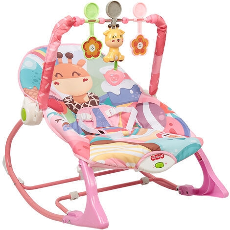 Transat Balancelle Bébé,Chaise Berceuse pour Bébé ,avec Ceinture de  Sécurite avec Jouets Educatif, Dossier Réglage