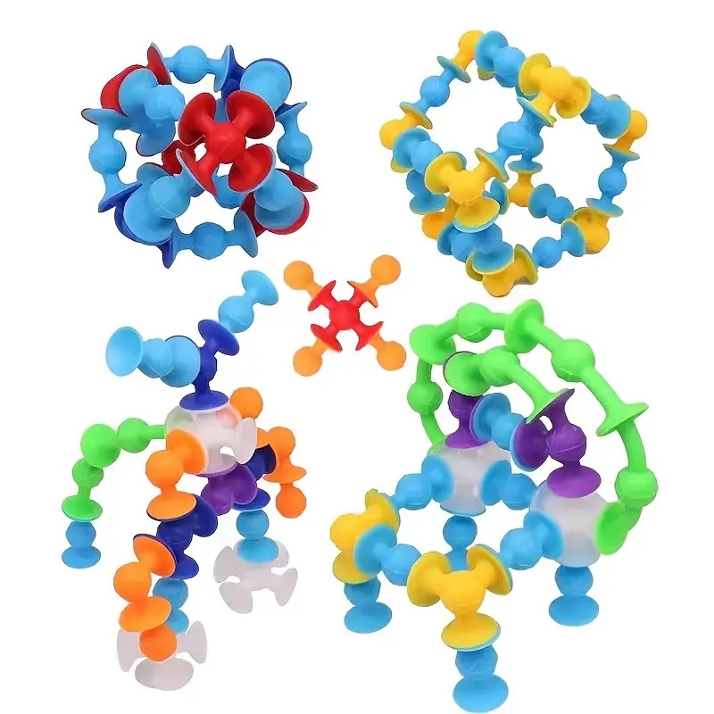 40件彩色硅胶吸盘积木套装,建筑感官玩具,旅行玩具,窗户玩具,感恩节圣诞节生日派对礼物 - 无需电池,适合万圣节、圣诞节活动及派对用品 商品详情 9