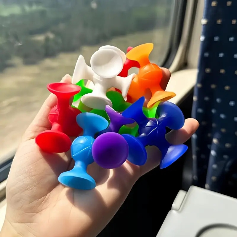 40件彩色硅胶吸盘积木套装,建筑感官玩具,旅行玩具,窗户玩具,感恩节圣诞节生日派对礼物 - 无需电池,适合万圣节、圣诞节活动及派对用品 商品详情 5